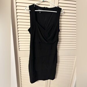 dressbarn Elegant Black Layered Mini Dress